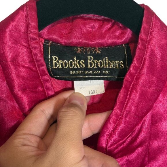 Brooks Brothers quilted open front jacket pink women's size 11 - Picture 3 of 5